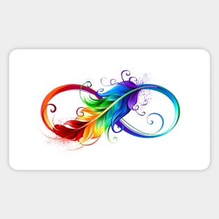 Infinity Symbol with Rainbow Feather Magnet